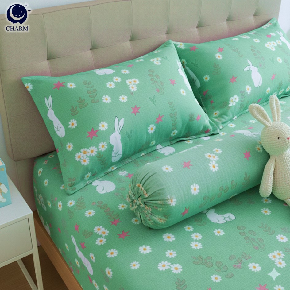ชุดผ้าปูที่นอน 3.5 ฟุต 3 ชิ้น CHARM สี COZY RABBIT คอลเลคชั่น DREAMY (ไม่รวมผ้านวม)_2